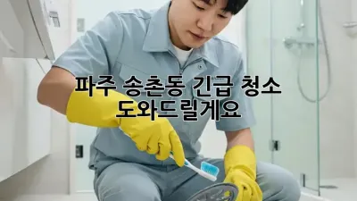 파주 송촌동 긴급 청소, 도와드릴게요!
