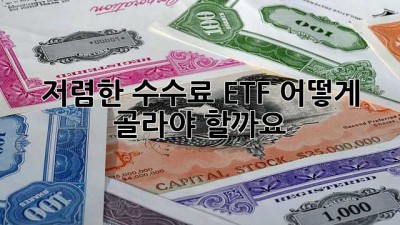 저렴한 수수료 ETF, 어떻게 골라야 할까요?